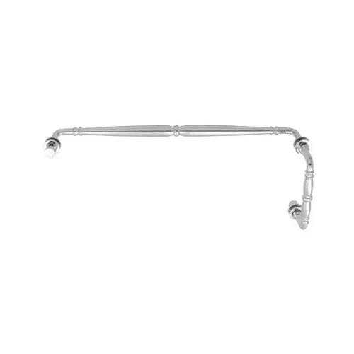 Polished Chrome Victorian Style Combination 6" Pull Handle 18" Towel Bar Polished Chrome Victorian Style Combination 6" Pull Handle 18" Towel Bar