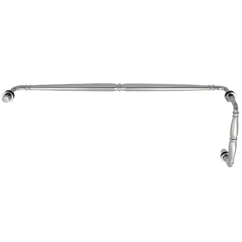 Polished Chrome Victorian Style Combination 8" Pull Handle 24" Towel Bar Polished Chrome Victorian Style Combination 8" Pull Handle 24" Towel Bar