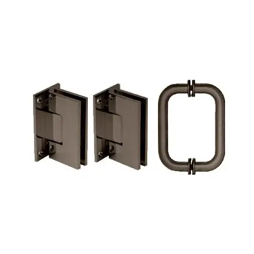 Oil Rubbed Bronze Vienna Shower Pull and Hinge Set