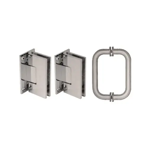 Brushed Nickel Vienna Shower Pull and Hinge Set