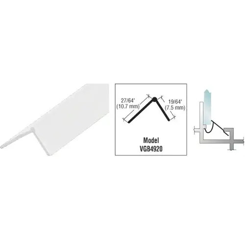 White Snap-In Vinyl Glazing Bead - pack of 20