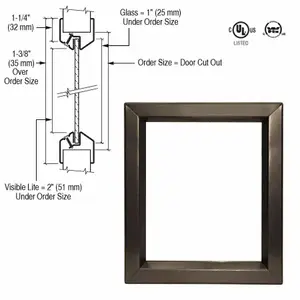 CRL VLFEZ24X36 24" x 36" Door Vision Lite Bronze