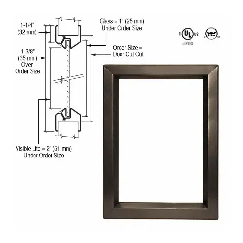 24" x 60" Door Vision Lite Bronze