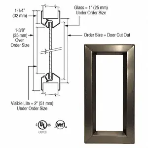 CRL VLFEZ7X22 7" x 22" Door Vision Lite Bronze