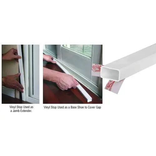 White 3/4" x 1" Vinyl Stop - 144" Stock Length White 3/4" x 1" Vinyl Stop - 144" Stock Length