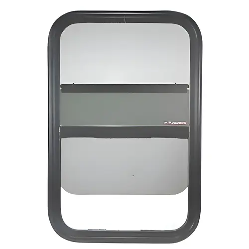 Universal Non-Contoured Vertical Lift Slider Window 19-1/4" x 29-1/4" with 1-1/2" Trim Ring Black Universal Non-Contoured Vertical Lift Slider Window 19-1/4" x 29-1/4" with 1-1/2" Trim Ring Black