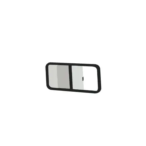 Universal Non-Contoured Horizontal Sliding Window 37-1/4" x 16-3/4" with 2-1/4" Non-Reversible Trim Ring Black