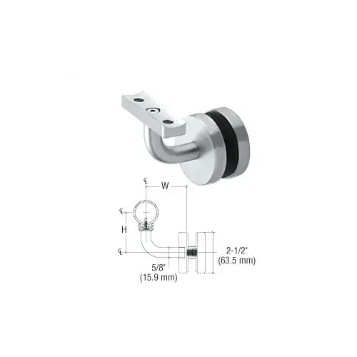 Mill Aluminum Imperial Series Glass Mounted Hand Rail Bracket Mill Aluminum Imperial Series Glass Mounted Hand Rail Bracket