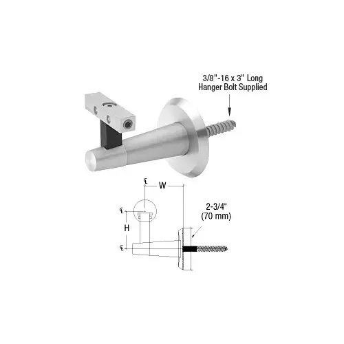 Pacific Series Satin Anodized Aluminum Wall Mounted Hand Rail Bracket Pacific Series Satin Anodized Aluminum Wall Mounted Hand Rail Bracket