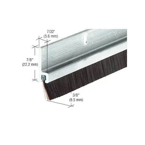 72" Extruded Aluminum and Nylon Brush Door 11/32" Bristle Weatherstrip 72" Extruded Aluminum and Nylon Brush Door 11/32" Bristle Weatherstrip