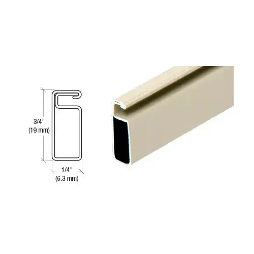 Beige 3/4" x 1/4" Roll Formed Aluminum Screen Frame - 144"