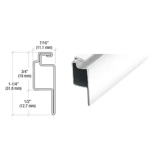 White 1/2" Roll Formed Aluminum Lip Screen Frame - 144"