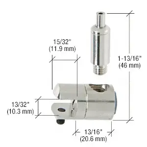 CRL Y01CR Single Sided Connector with Tensioner for 3/8" Glass Polished Nickel