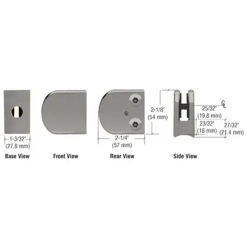 Brushed Nickel Z-Series Large Round Clamp for 3/8" Glass Brushed Nickel Z-Series Large Round Clamp for 3/8" Glass