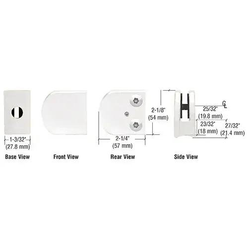 White Z-Series Large Round Clamp for 3/8" Glass White Z-Series Large Round Clamp for 3/8" Glass