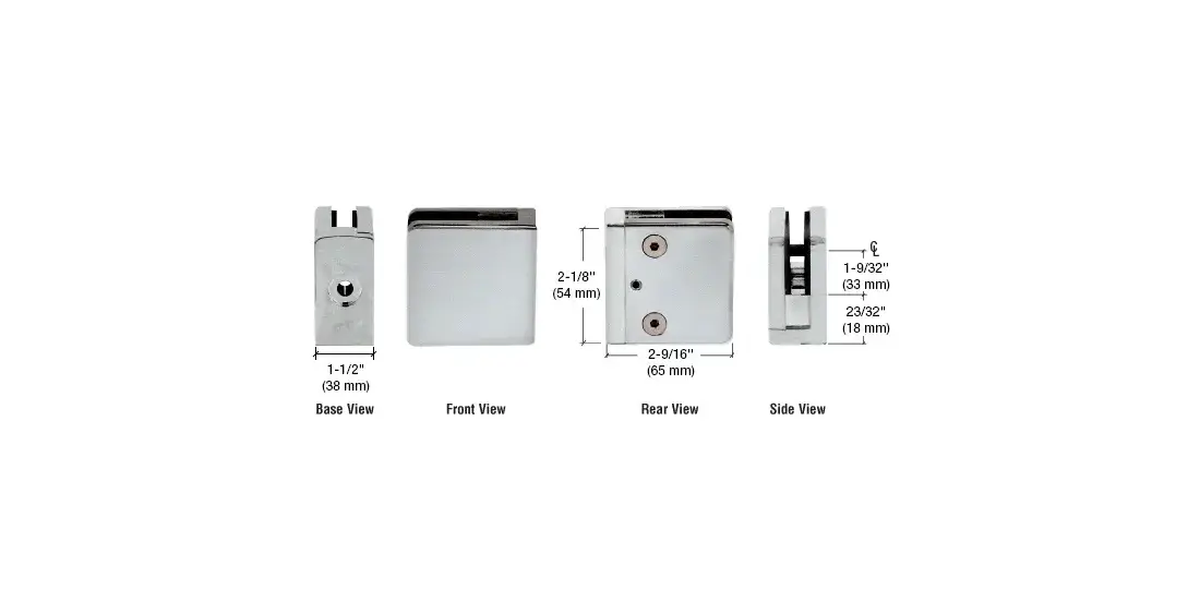 CRL Z934BS 316 Brushed Stainless Z-Series Flat Surface Mount