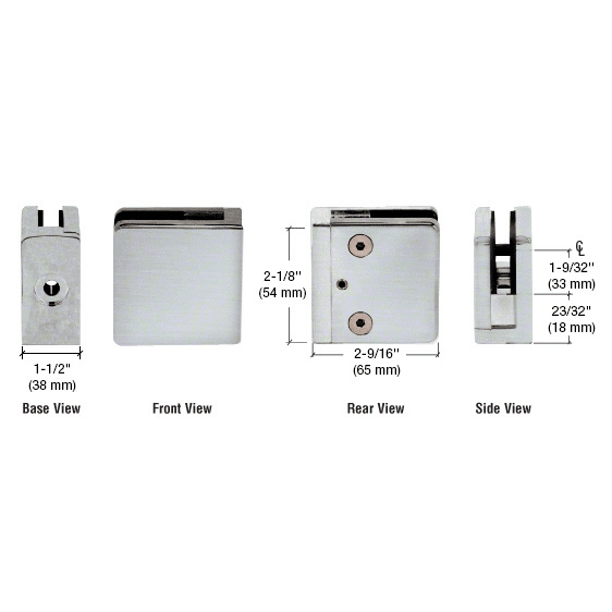 CRL Z934BS 316 Brushed Stainless Z-Series Flat Surface Mount