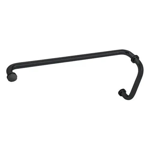 Matte Black 8" Pull Handle and 24" Towel Bar BM Series Combination With Metal Washers Matte Black 8" Pull Handle and 24" Towel Bar BM Series Combination With Metal Washers