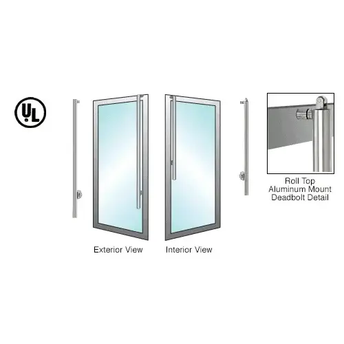 Brushed Stainless Left Hand Reverse Aluminum Door Mount Keyed Access "LS" Top Securing Deadbolt Exterior Handle Brushed Stainless Left Hand Reverse Aluminum Door Mount Keyed Access "LS" Top Securing Deadbolt Exterior Handle