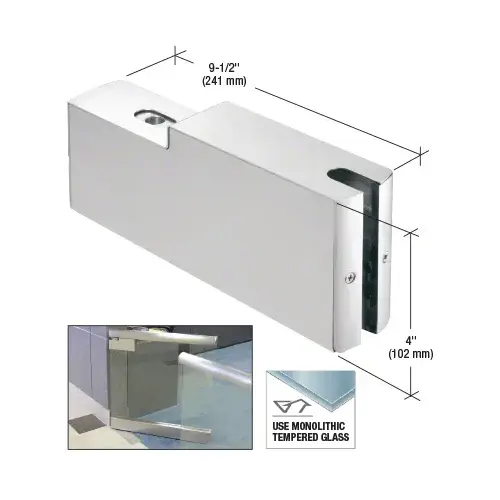 Brushed Stainless 4" Square GRS Dry Glaze 9-1/2" Top Patch Gate Rail for 1/2" Glass Brushed Stainless 4" Square GRS Dry Glaze 9-1/2" Top Patch Gate Rail for 1/2" Glass