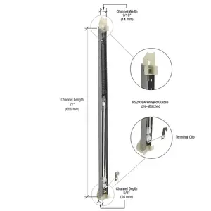 CRL FA2630GW 2630 Window Channel Balance with FS293BA Guides Attached