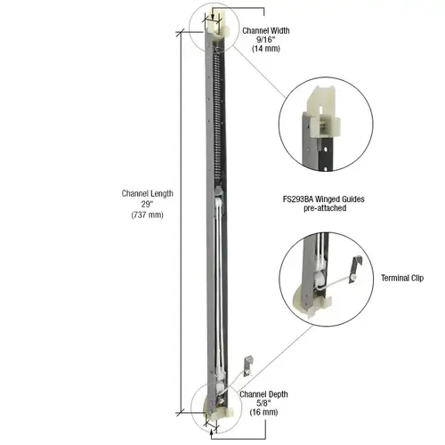 2840 Window Channel Balance with FS293BA Guides Attached