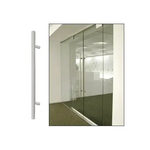 Brushed Stainless 36" Extra Length Ladder Style Single-Sided Pull Handle Brushed Stainless 36" Extra Length Ladder Style Single-Sided Pull Handle