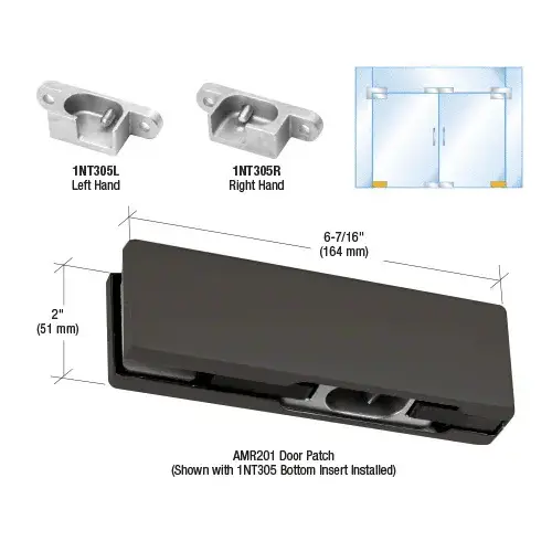 Black Bronze Anodized LH North American Bottom Door Patch Fitting Black Bronze Anodized LH North American Bottom Door Patch Fitting