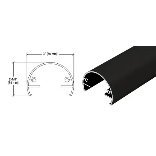 Matte Black 300X Series 241" Top Rail Matte Black 300X Series 241" Top Rail