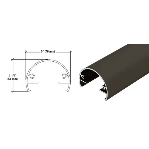 Matte Bronze 300X Series 241" Top Rail Matte Bronze 300X Series 241" Top Rail