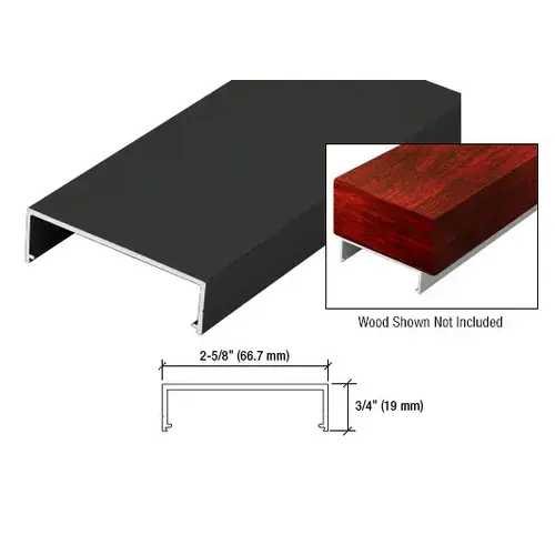 Matte Black Wood Top Rail 241" Long