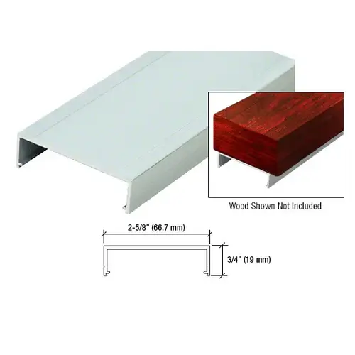 Clear Anodized Top Rail Adaptor for Wood 241" Long Clear Anodized Top Rail Adaptor for Wood 241" Long
