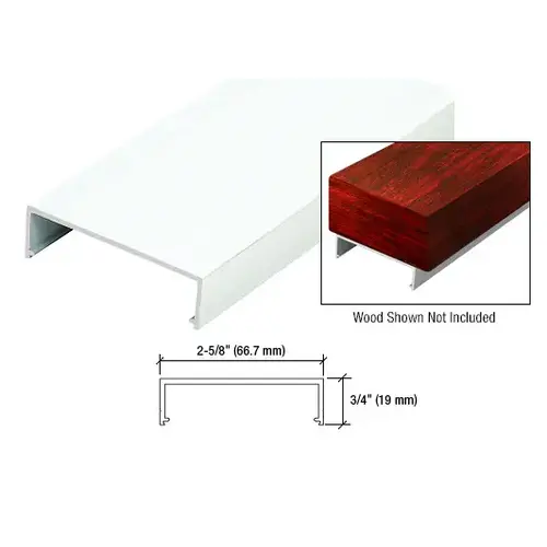 Oyster White Top Rail Adaptor for Wood 241" Long Oyster White Top Rail Adaptor for Wood 241" Long