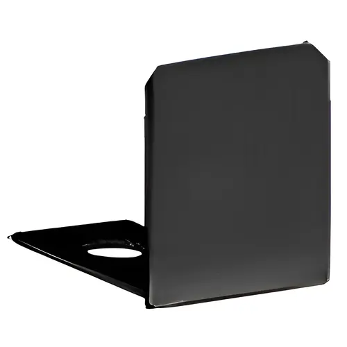 End Cap For 3/8" Deep U-Channel, Brass Material, Matte Black Finish, Designed For Fixed Glass Panel Shower Enclosures