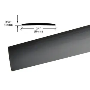 CRL VFT75MBL-XCP5 Matte Black PVC 3/4" Flat with Pre-Applied Tape - 95" - pack of 5