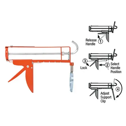 Accu-Glide Adjustable Handle Caulking Gun Orange