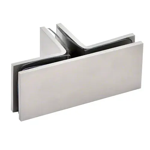 Brushed Nickel Square 90 Degree Glass-to-Glass T-Juntion Clamp Brushed Nickel Square 90 Degree Glass-to-Glass T-Juntion Clamp