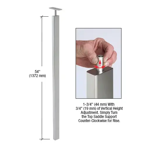 Brushed Stainless 54" P9 Series 180 Degree Blank Post Brushed Stainless 54" P9 Series 180 Degree Blank Post