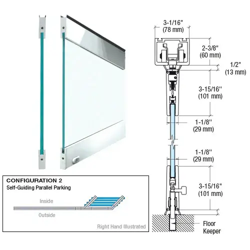 Polished Stainless Type 2 Easy Slide Stacking Partition System Polished Stainless Type 2 Easy Slide Stacking Partition System