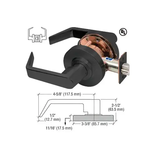 Matte Black Passage Standard Grade 2 Lever Lockset Matte Black Passage Standard Grade 2 Lever Lockset