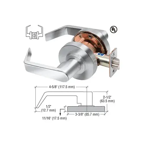 Polished Chrome Passage Standard Grade 2 Lever Lockset Polished Chrome Passage Standard Grade 2 Lever Lockset