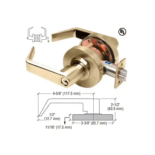 Polished Brass Heavy-Duty Grade 1 Lever Locksets Entrance 6-Pin Polished Brass Heavy-Duty Grade 1 Lever Locksets Entrance 6-Pin