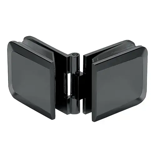 Matte Black Adjustable Beveled Glass-to-Glass Clamp Matte Black Adjustable Beveled Glass-to-Glass Clamp