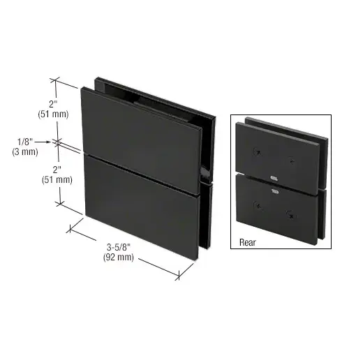 Matte Black Cardiff Series Glass-to-Glass Mount Hinge