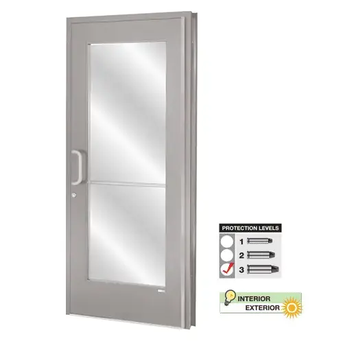 Aluminum Framed Bullet Resistant Door Standard Model RHR Satin Anodized Level 3 Aluminum Framed Bullet Resistant Door Standard Model RHR Satin Anodized Level 3