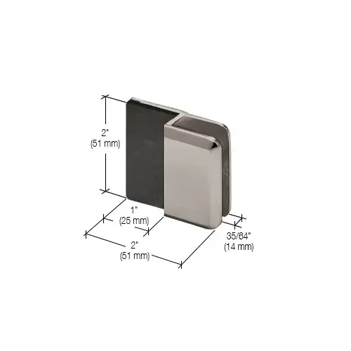 Brushed Nickel Beveled Door Stop for 1/2" Glass Brushed Nickel Beveled Door Stop for 1/2" Glass