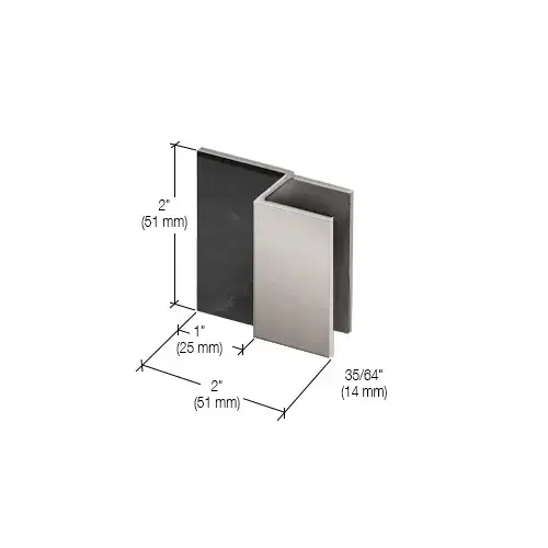CRL Brushed Nickel Square Door Stop for 1/2" Glass