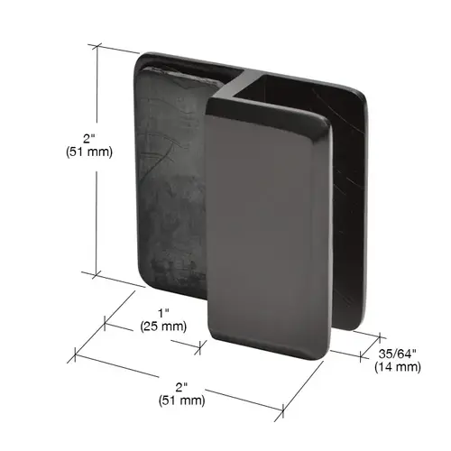 Oil Rubbed Bronze Beveled Door Stop for 1/2" Glass