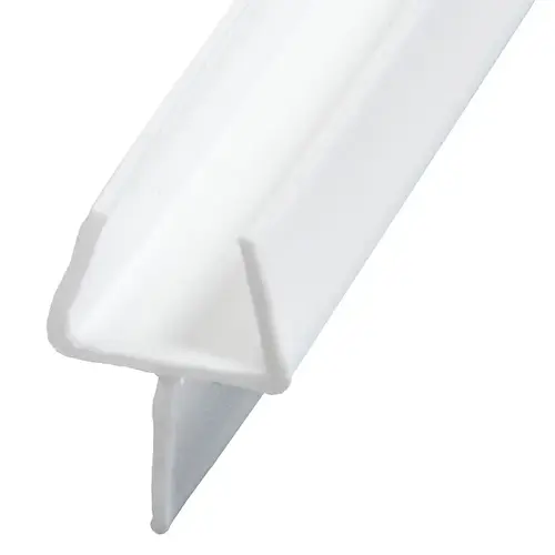 White One-Piece Bottom Rail with Clear Wipe for 1/2" Glass - 36" Stock Length White One-Piece Bottom Rail with Clear Wipe for 1/2" Glass - 36" Stock Length