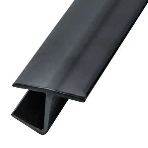 Black Polycarbonate H-Jamb 180 Degree for 1/2" Glass - 95" Stock Length Black Polycarbonate H-Jamb 180 Degree for 1/2" Glass - 95" Stock Length